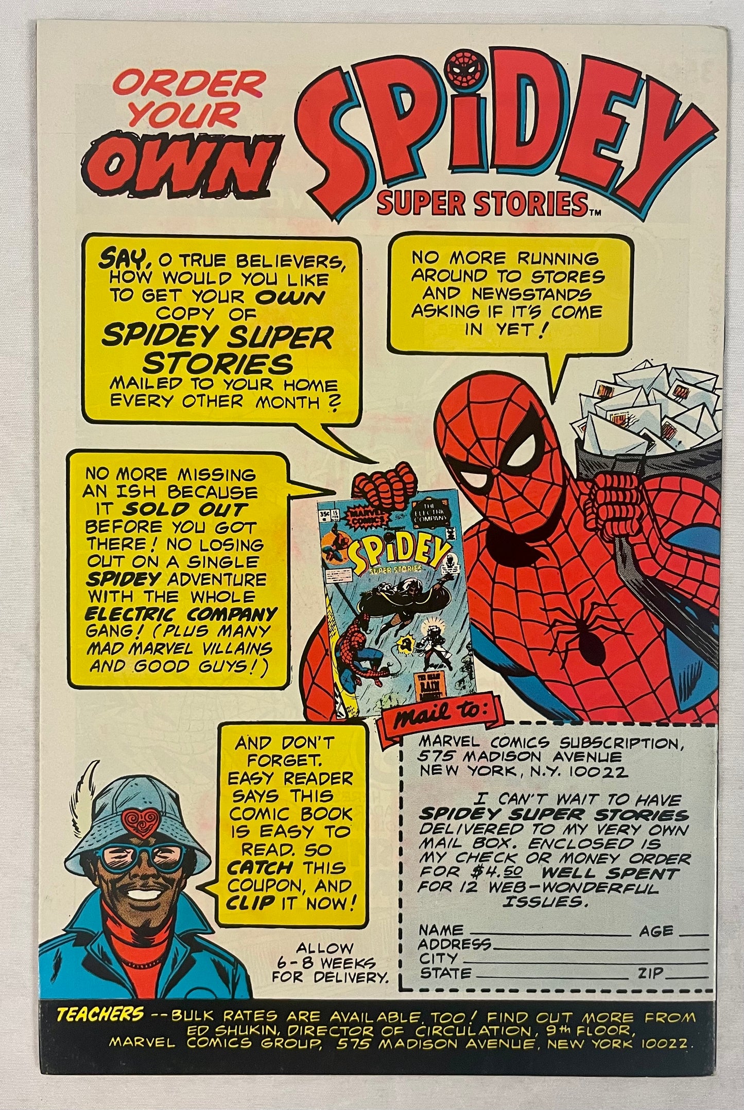 Marvel Comics And The Electric Company Presents Spidey Super Stories #15